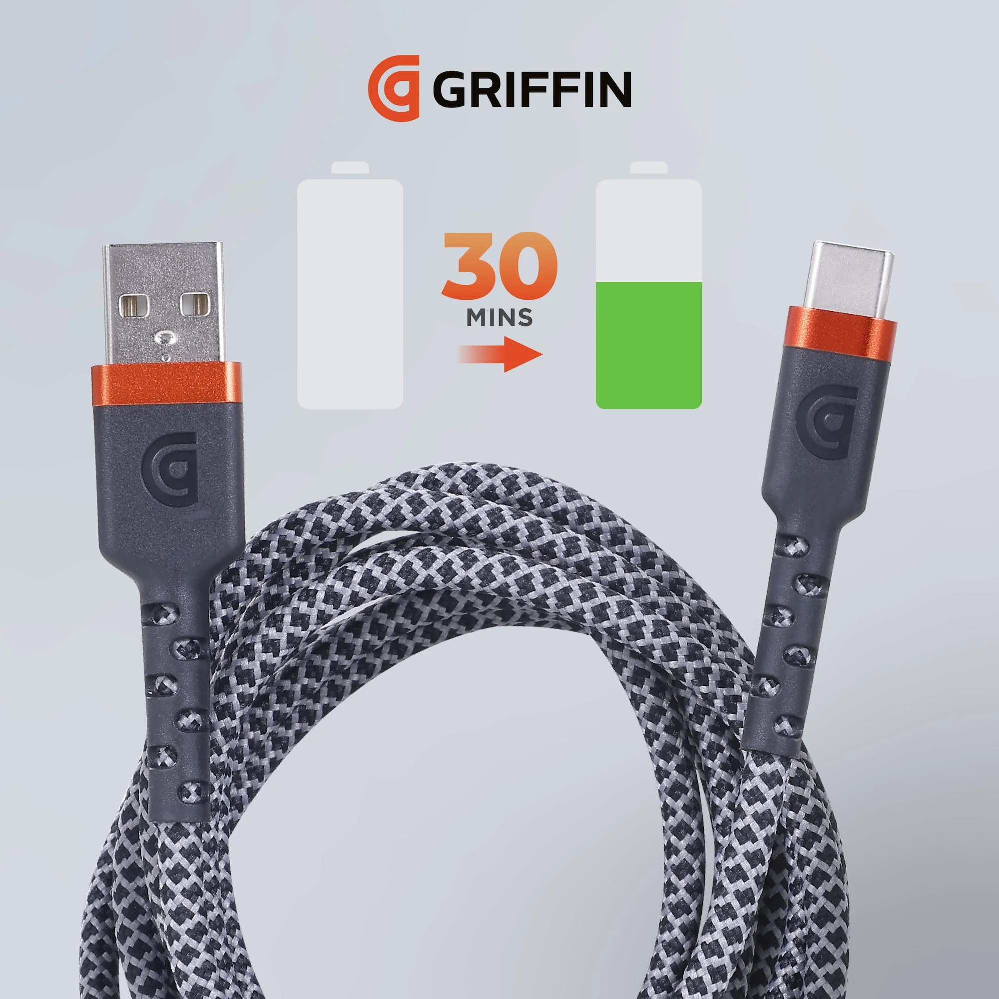 Griffin 6' Ultra Durable USB-A to USB-C Charge/Sync Cable - Image 4