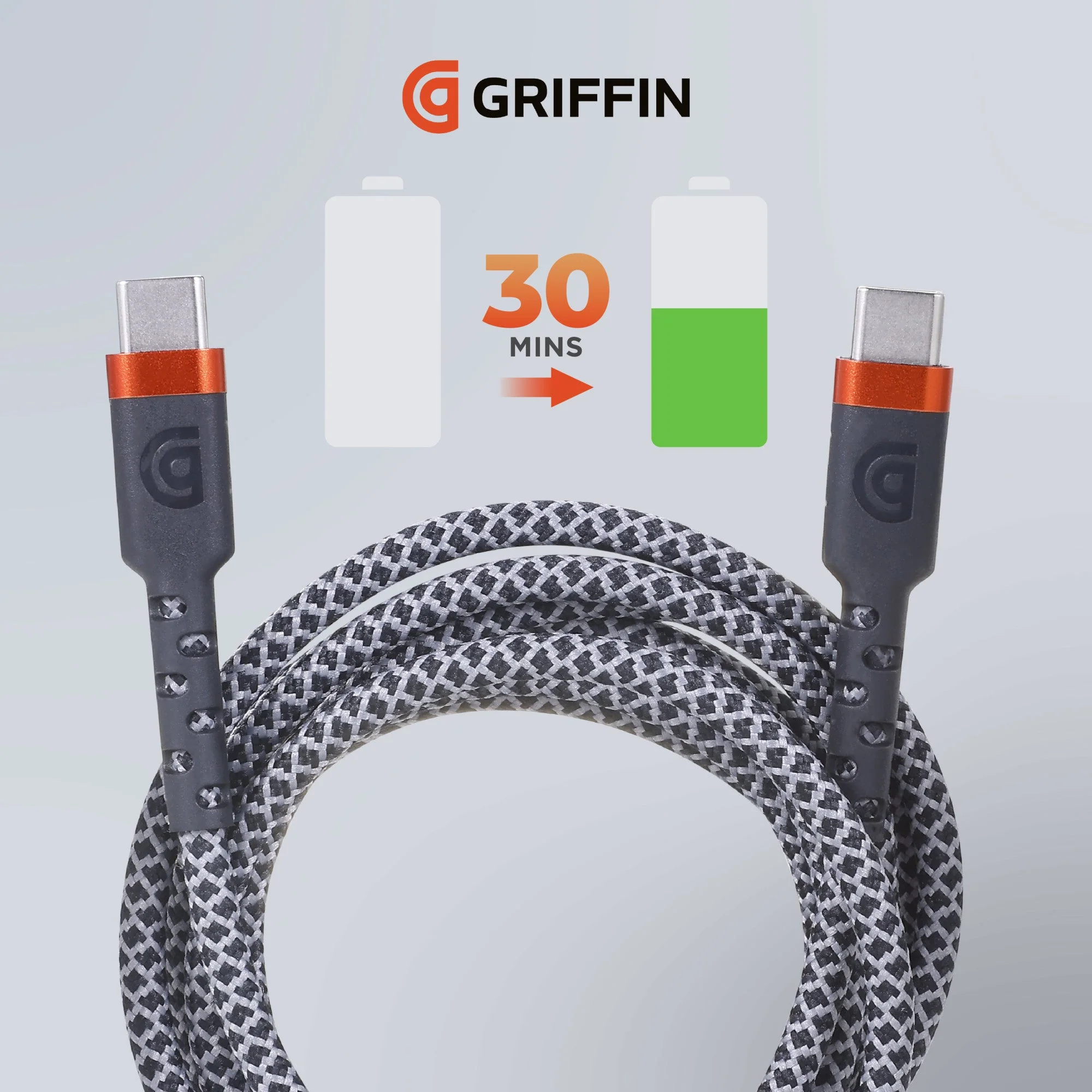 Griffin 6' Ultra Durable USB-C to USB-C Charge/Sync Cable - Image 2