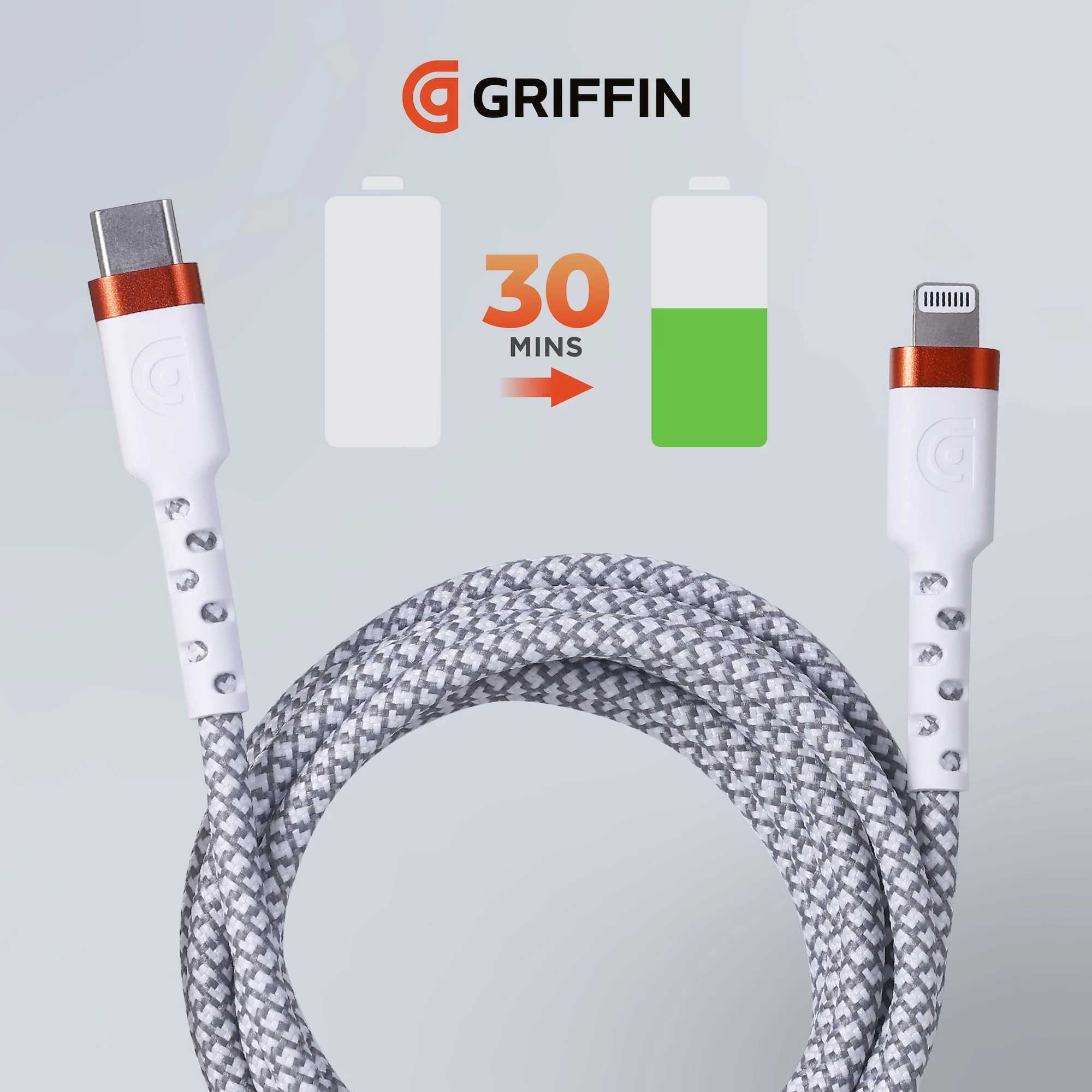Griffin 6' Ultra Durable Lightning USB-C Charge/Sync Cable - Image 10
