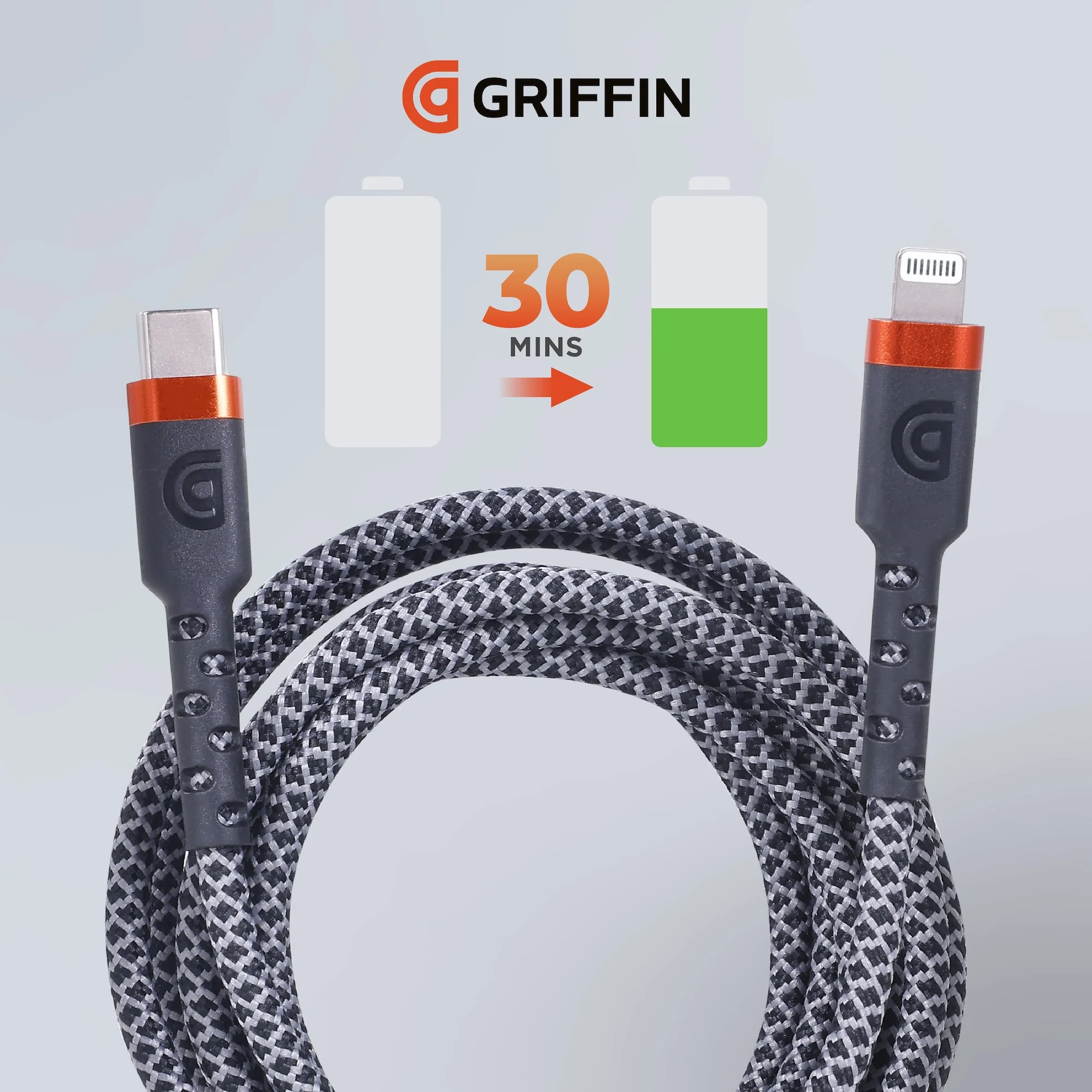 Griffin 6' Ultra Durable Lightning USB-C Charge/Sync Cable - Image 4
