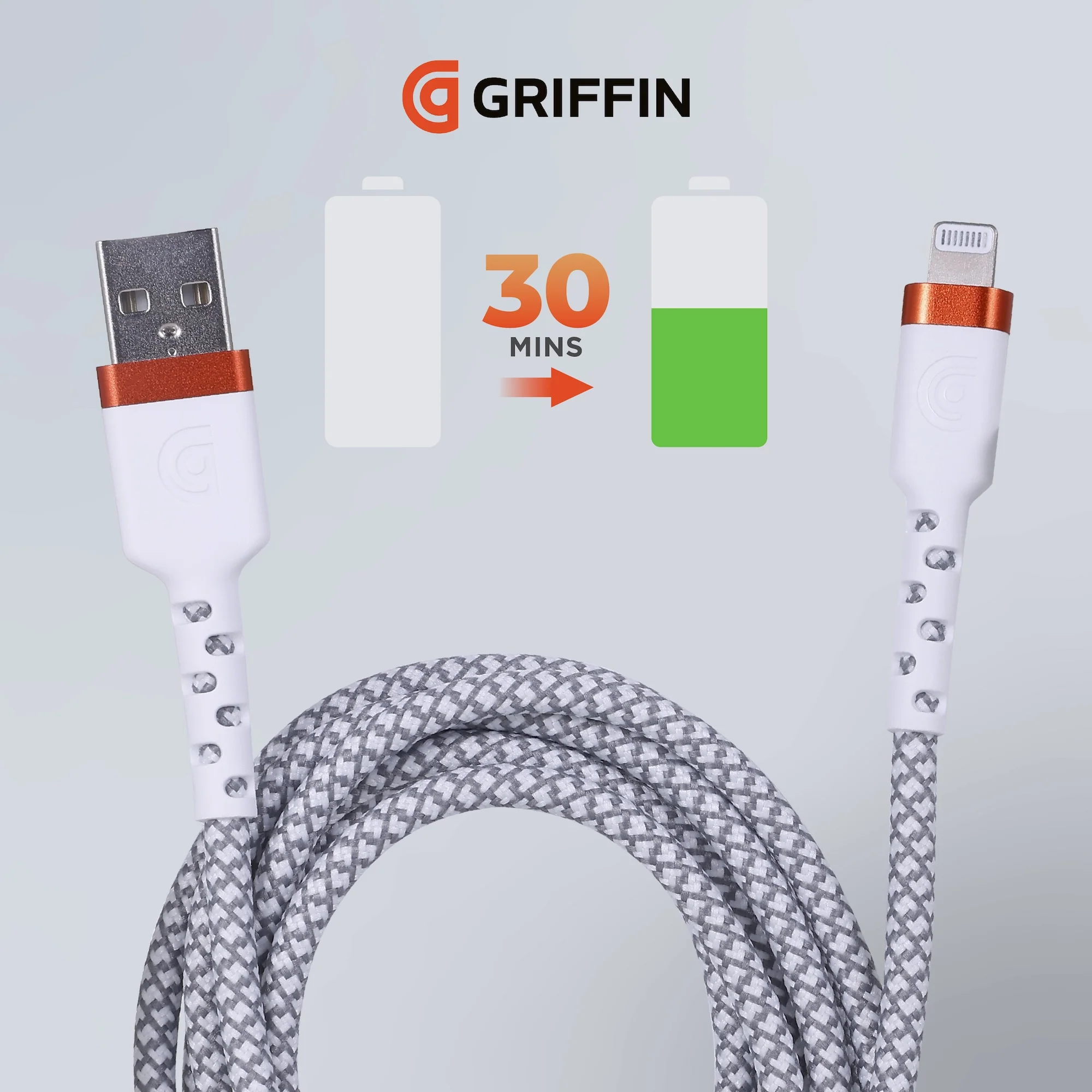 Griffin 6' Ultra Durable USB-A to Lightning Charge/Sync Cable - Image 4
