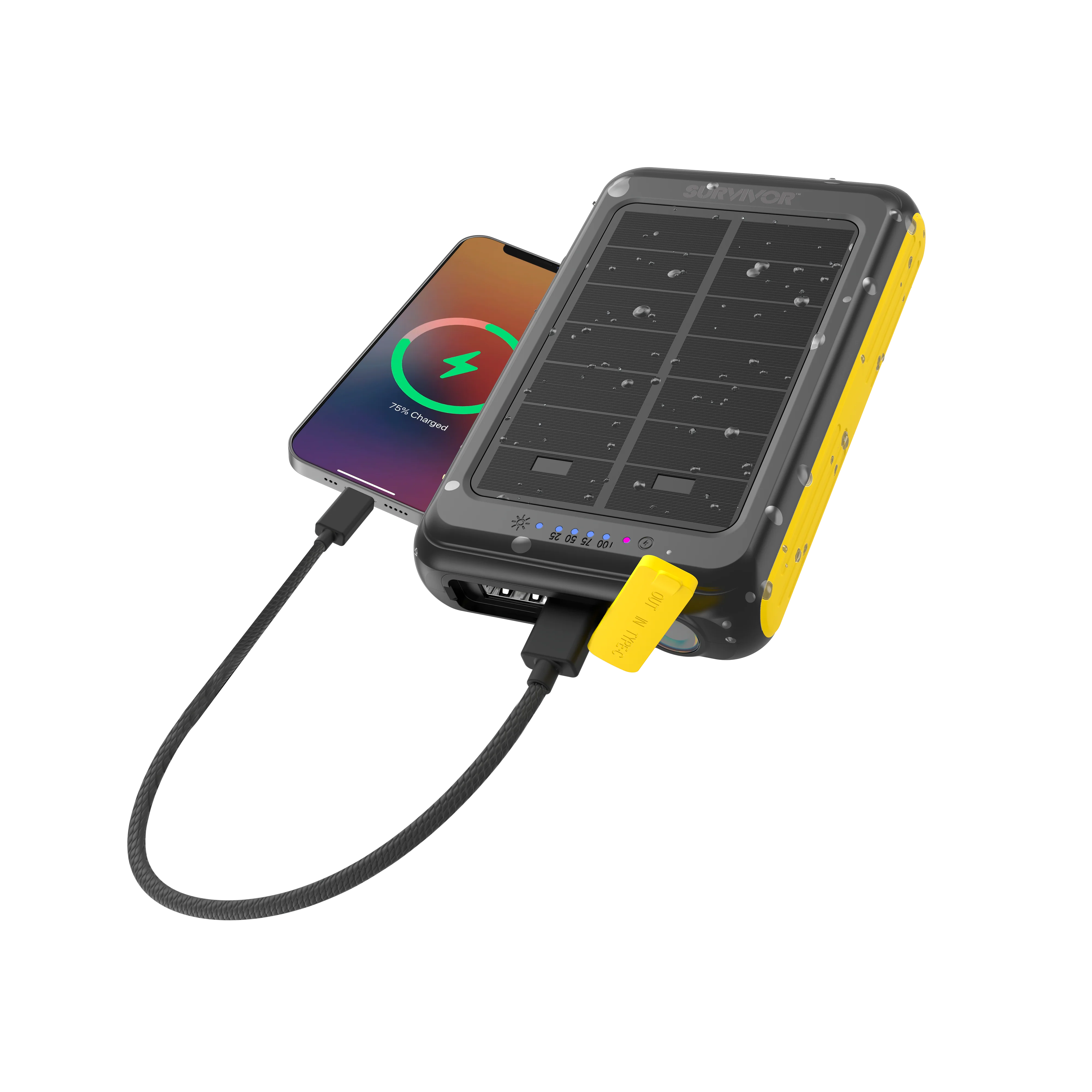 Survivor 5000mAh Rugged Solar Power Bank with Magnetic Wireless Charging - Image 6